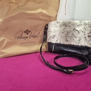 Patricia Nash Black Faux Fur Accent Crossbody Bag